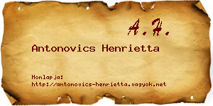 Antonovics Henrietta névjegykártya