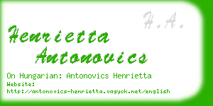 henrietta antonovics business card